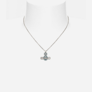 Vivienne Westwood Kitty Pendant Necklace Platinum-White-Crystal-Pacific-Opal-Enamel