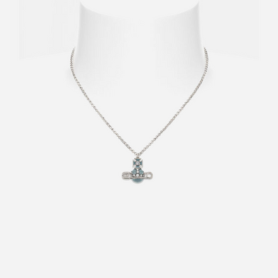 Vivienne Westwood Kitty Pendant Necklace Platinum-White-Crystal-Pacific-Opal-Enamel