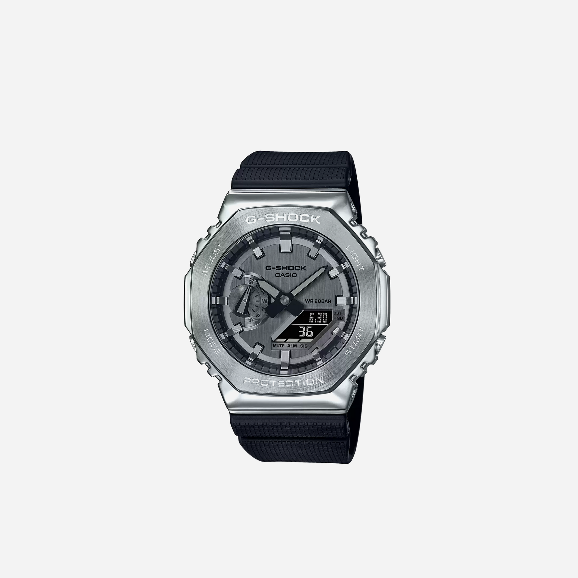 Casio G-Shock GM-2100 Series Silver And Black Analog-Digital GM-2100-1A