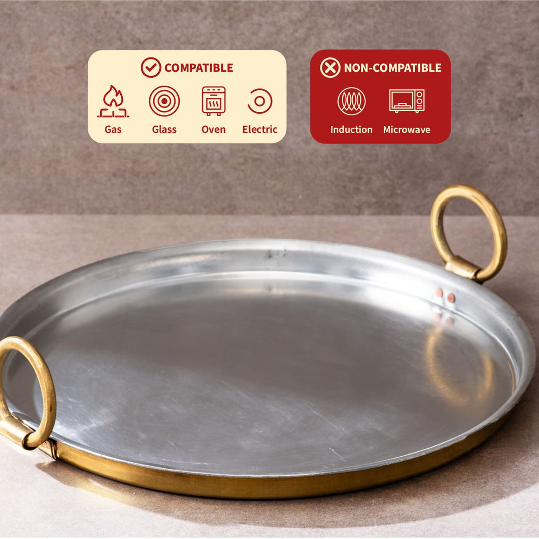 Brass Dosa Tawa: Naturally Non-Stick Tava & Uses Less Oil