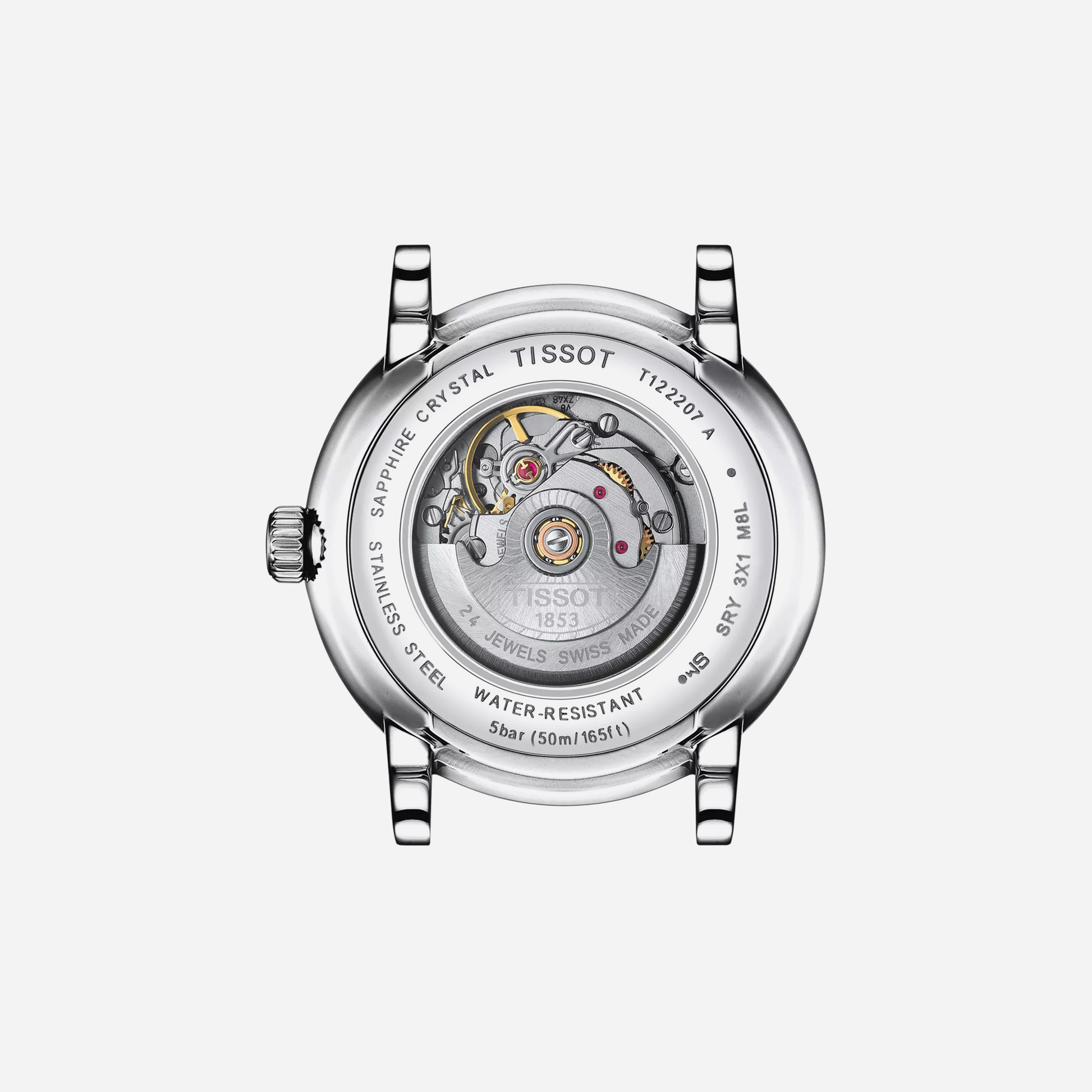 Tissot Carson Premium Automatic Lady Silver Dial Black Leather Strap 30mm