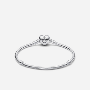 Pandora Moments Heart & Snake Chain Bracelet Sterling Silver