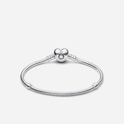 Pandora Moments Heart & Snake Chain Bracelet Sterling Silver