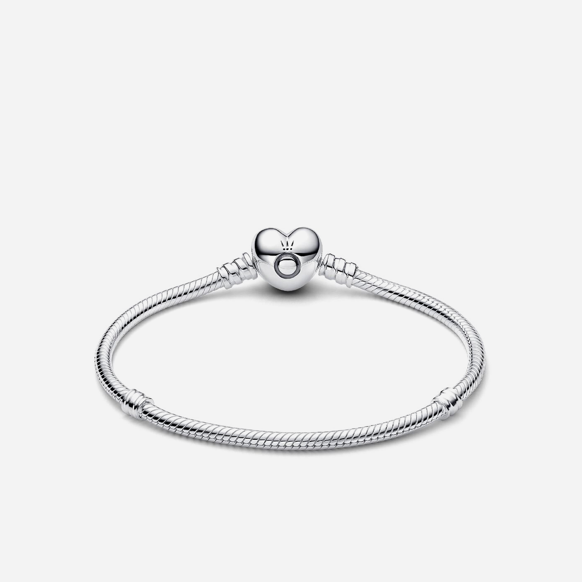 Pandora Moments Heart & Snake Chain Bracelet Sterling Silver