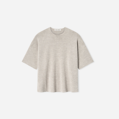 Fear Of God Essentials SS25 Merino Short Sleeve Sweater- Heather Stone