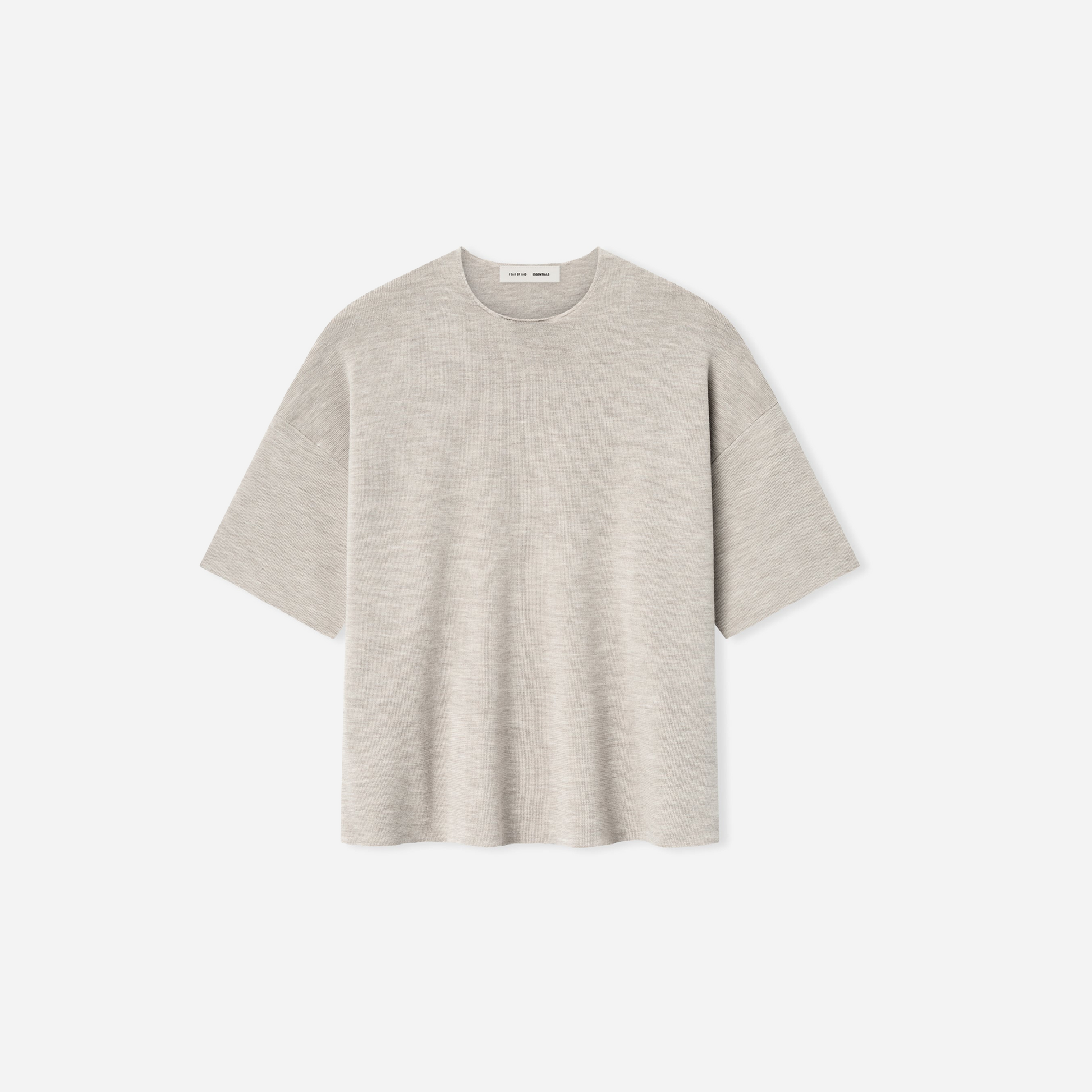 Fear Of God Essentials SS25 Merino Short Sleeve Sweater- Heather Stone