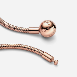 Pandora Moments Snake Chain Necklace Rose Gold Plated