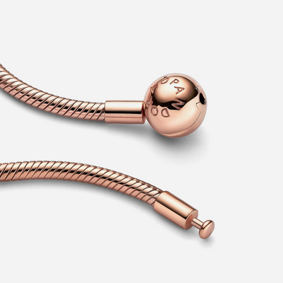 Pandora Moments Snake Chain Necklace Rose Gold Plated