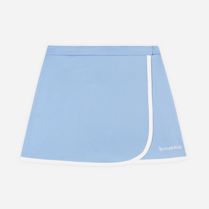 Sporty&Rich Serif Logo Wrap Skirt - Sky Blue/White