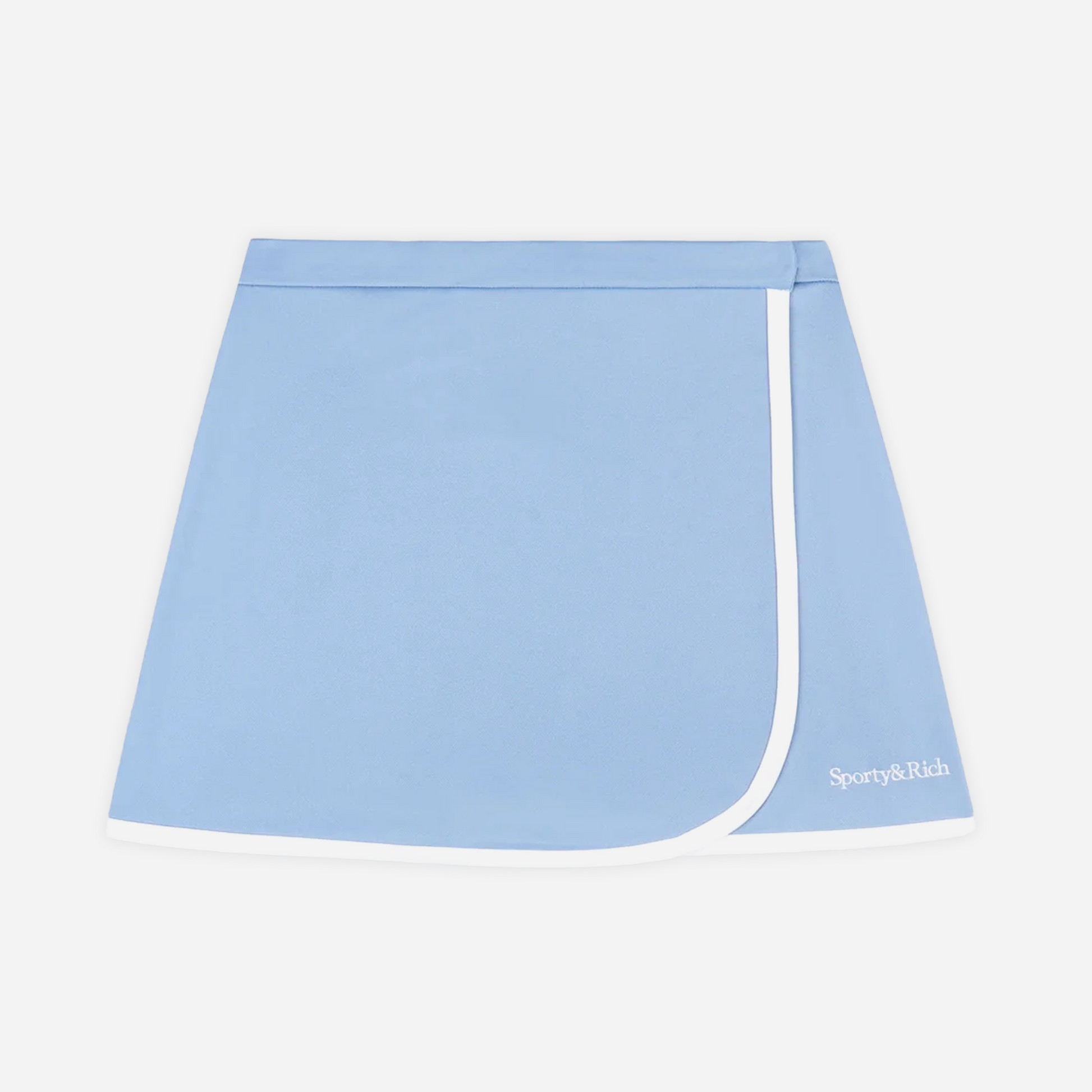 Sporty&Rich Serif Logo Wrap Skirt - Sky Blue/White