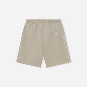 Fear Of God Essentials SS25 Relaxed Fleece Sweatshort With Piping- Timber Cloud White