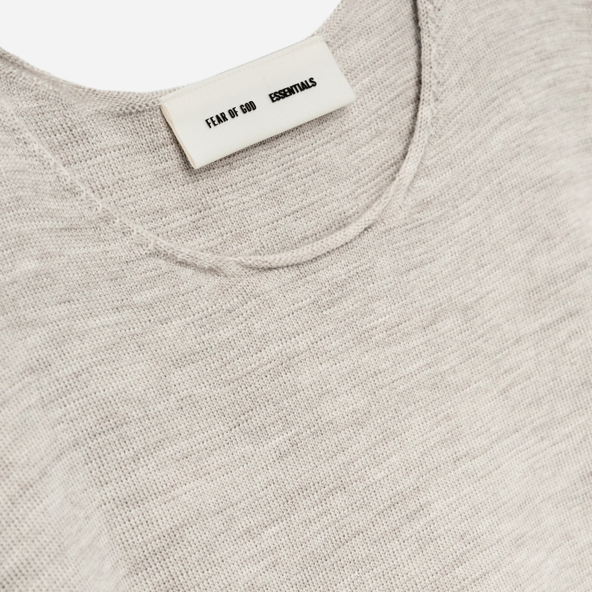 Fear Of God Essentials SS25 Merino Short Sleeve Sweater- Heather Stone
