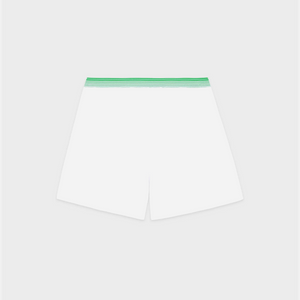 Sporty&Rich Serif Logo Borg Short - White/ Verde