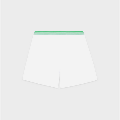 Sporty&Rich Serif Logo Borg Short - White/ Verde