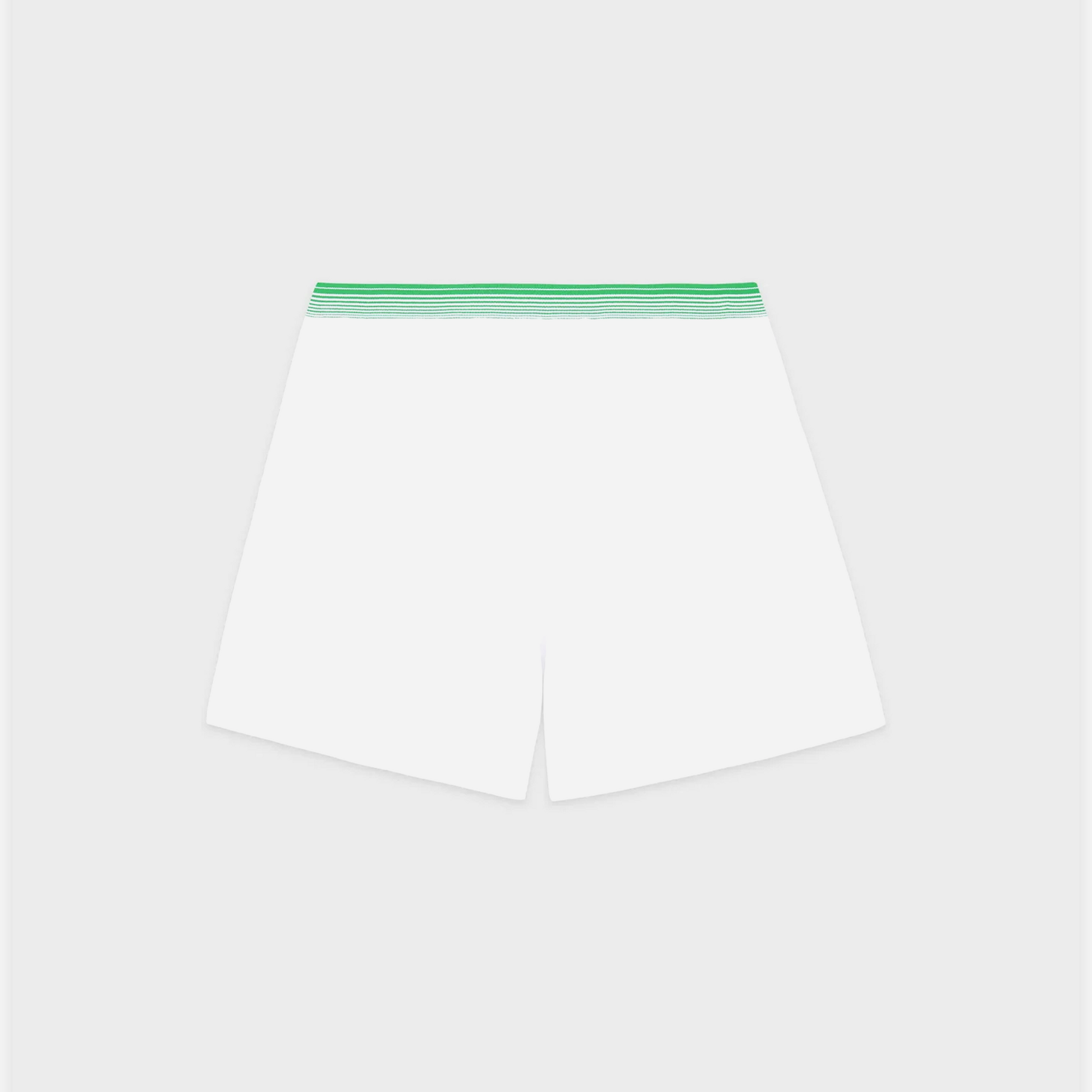 Sporty&Rich Serif Logo Borg Short - White/ Verde