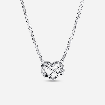 Pandora Sparkling Infinity Heart Collier Necklace Sterling Silver