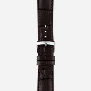 Tissot PR 100 Quartz Silver Dial 40mm Brown Leather Strap Watch
