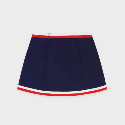 Sporty&Rich Serif Logo Mila Skirt - Navy/White/Red