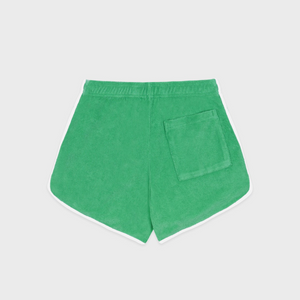 Sporty&Rich Italic Logo Terry Short - Verde/White