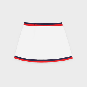 Sporty&Rich Serif Logo Mila Skirt - White/Navy/Red