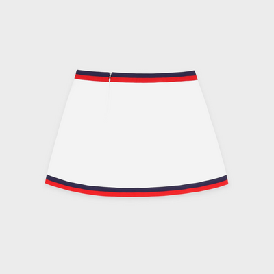 Sporty&Rich Serif Logo Mila Skirt - White/Navy/Red