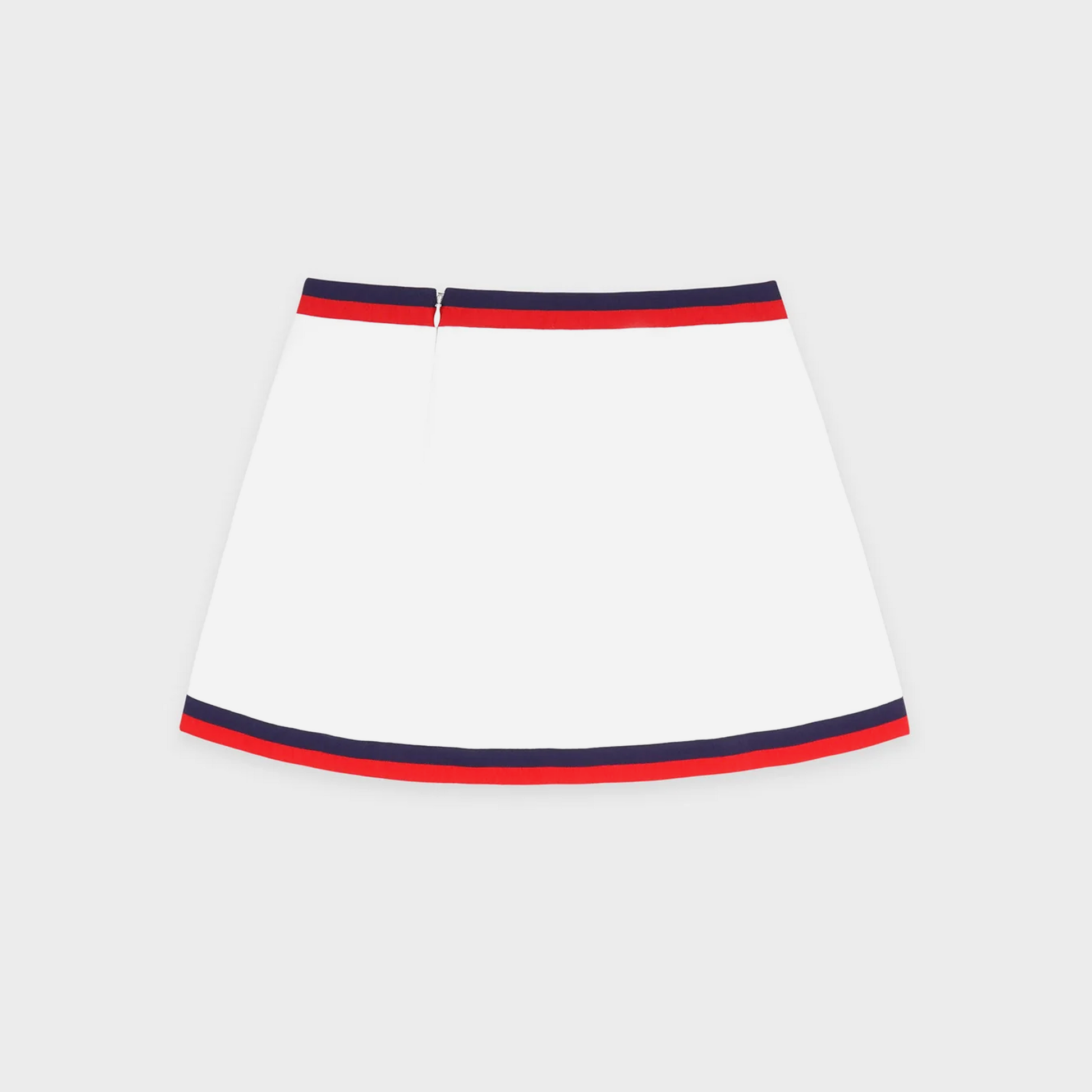 Sporty&Rich Serif Logo Mila Skirt - White/Navy/Red
