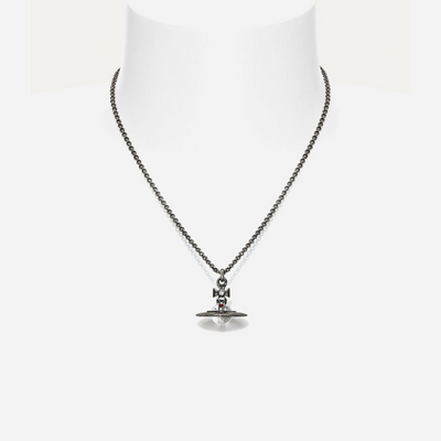 Vivienne Westwood New Tiny Orb Pendant Necklace Ruthenium