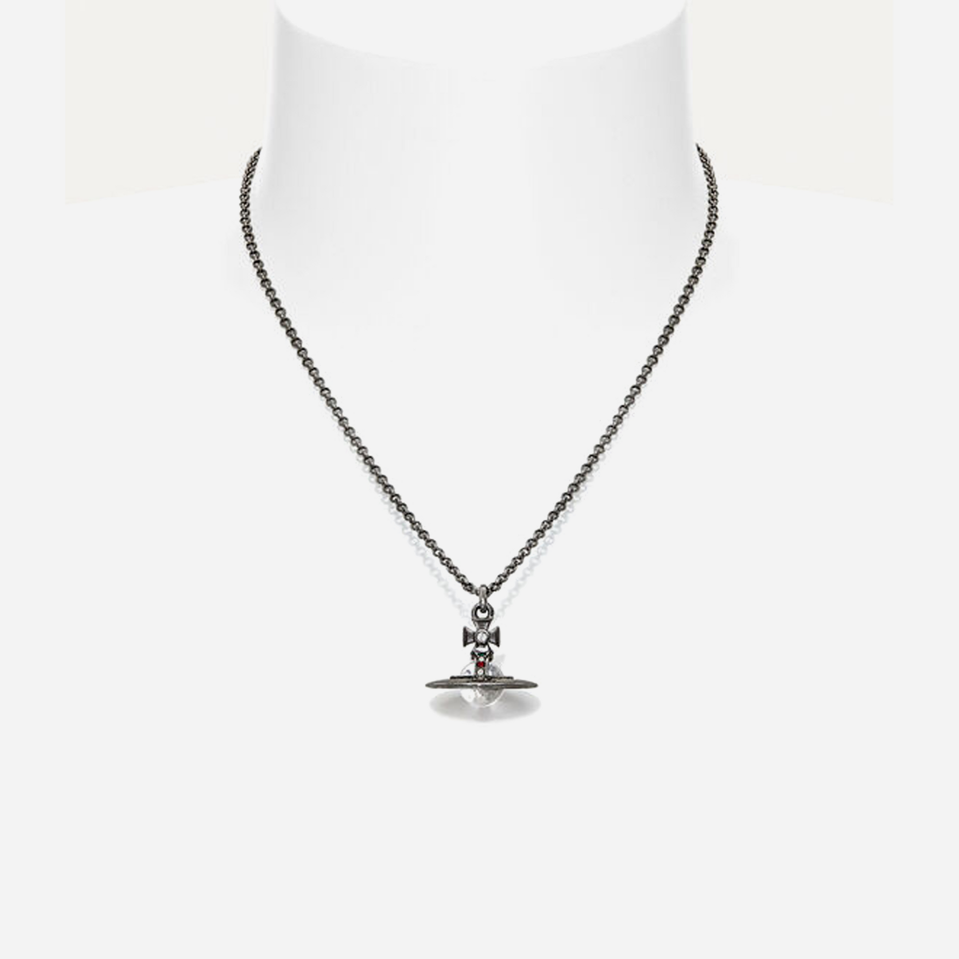 Vivienne Westwood New Tiny Orb Pendant Necklace Ruthenium