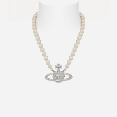 Vivienne Westwood Man. Bas Relief Pearl Necklace Cream-Pearl
