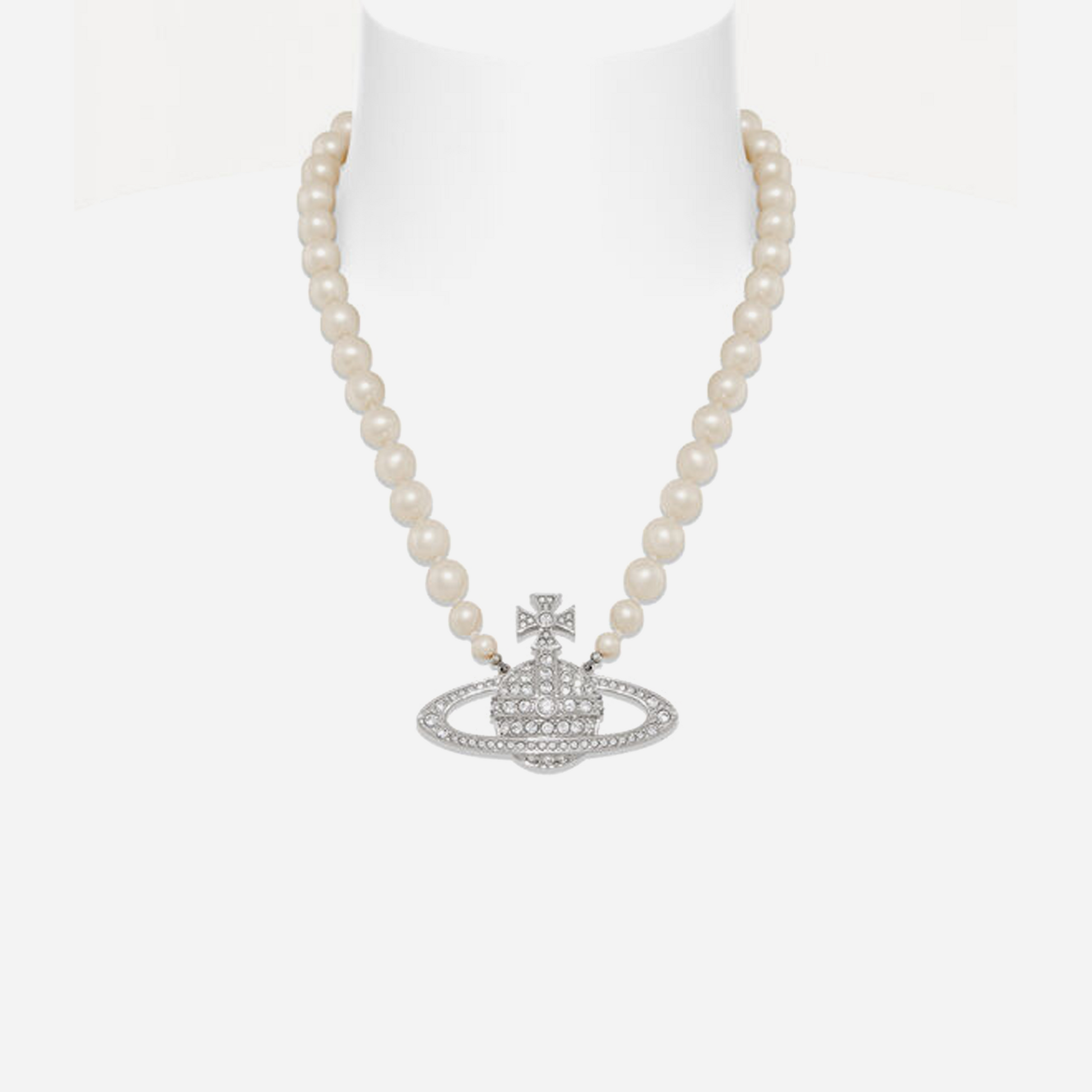 Vivienne Westwood Man. Bas Relief Pearl Necklace Cream-Pearl
