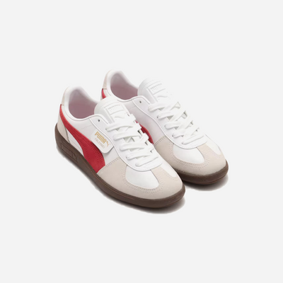 Puma Palermo Leather White Vapor Gray Club Red
