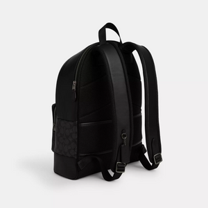 Coach West Backpack In Signature Canvas With Varsity Stripe