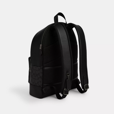 Coach West Backpack In Signature Canvas With Varsity Stripe