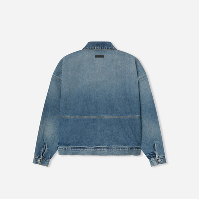 Fear Of God Essentials SS25 Denim Trucker Jacket- Classic Blue