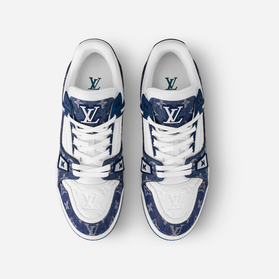 Louis Vuitton LV Trainer Sneaker Monogram Denim White Blue