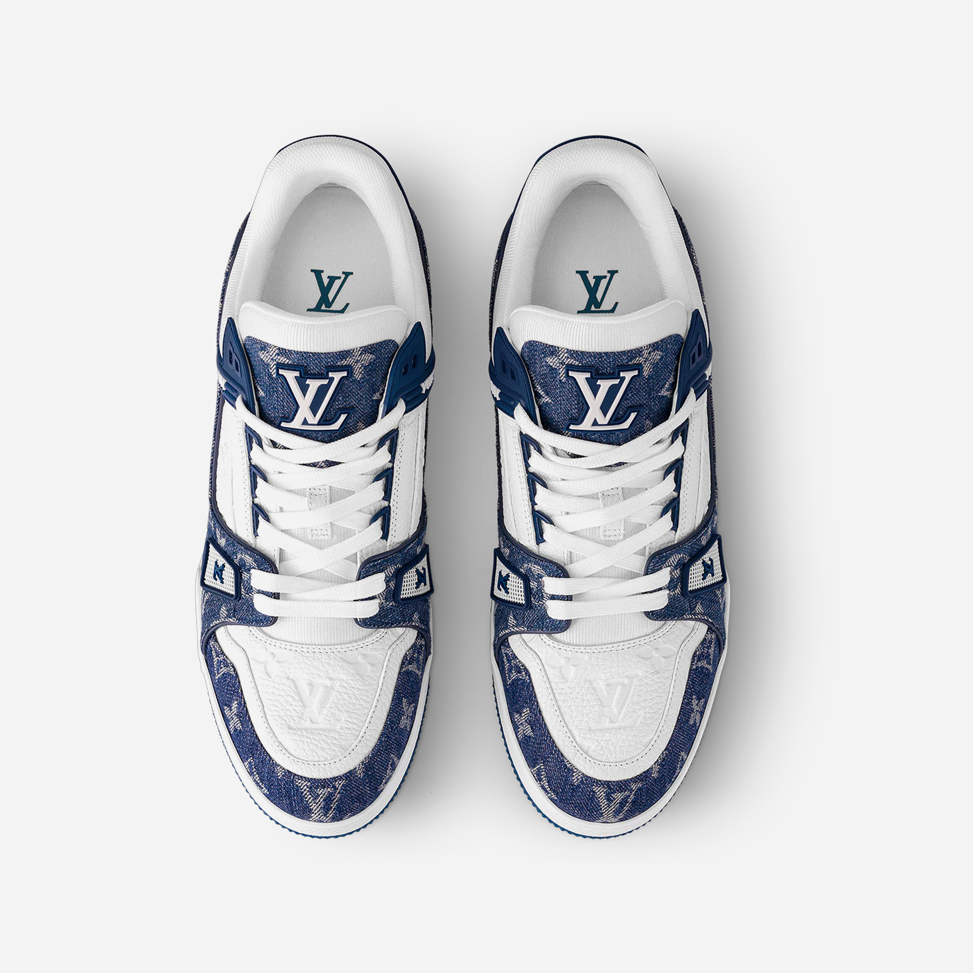 Louis Vuitton LV Trainer Sneaker Monogram Denim White Blue