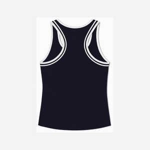 Tory Burch Performance Jersey Racerback Tennis Tank Deep Navy Snow White