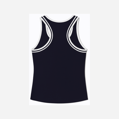 Tory Burch Performance Jersey Racerback Tennis Tank Deep Navy Snow White
