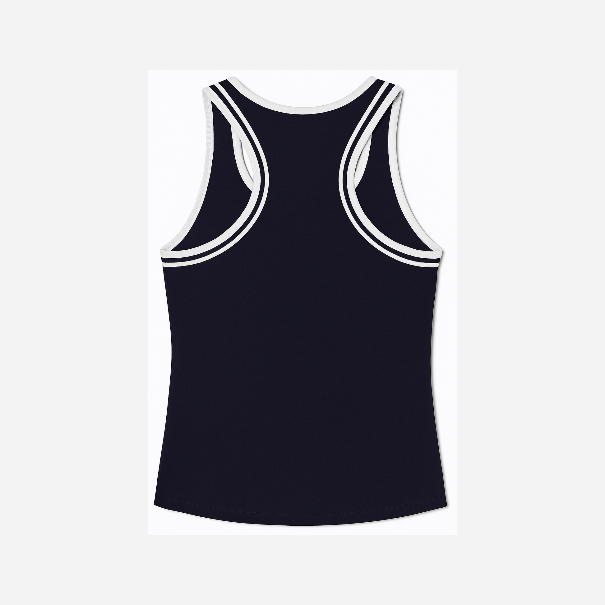 Tory Burch Performance Jersey Racerback Tennis Tank Deep Navy Snow White