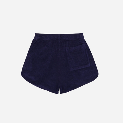 Sporty&Rich Italic Logo Terry Short - Navy/White