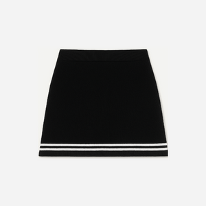 Alo Tennis Club Sweater Knit Skirt Black Ivory