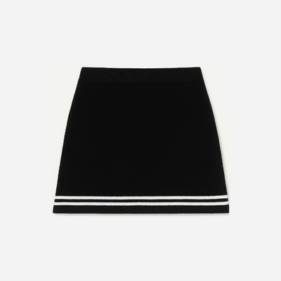 Alo Tennis Club Sweater Knit Skirt Black Ivory