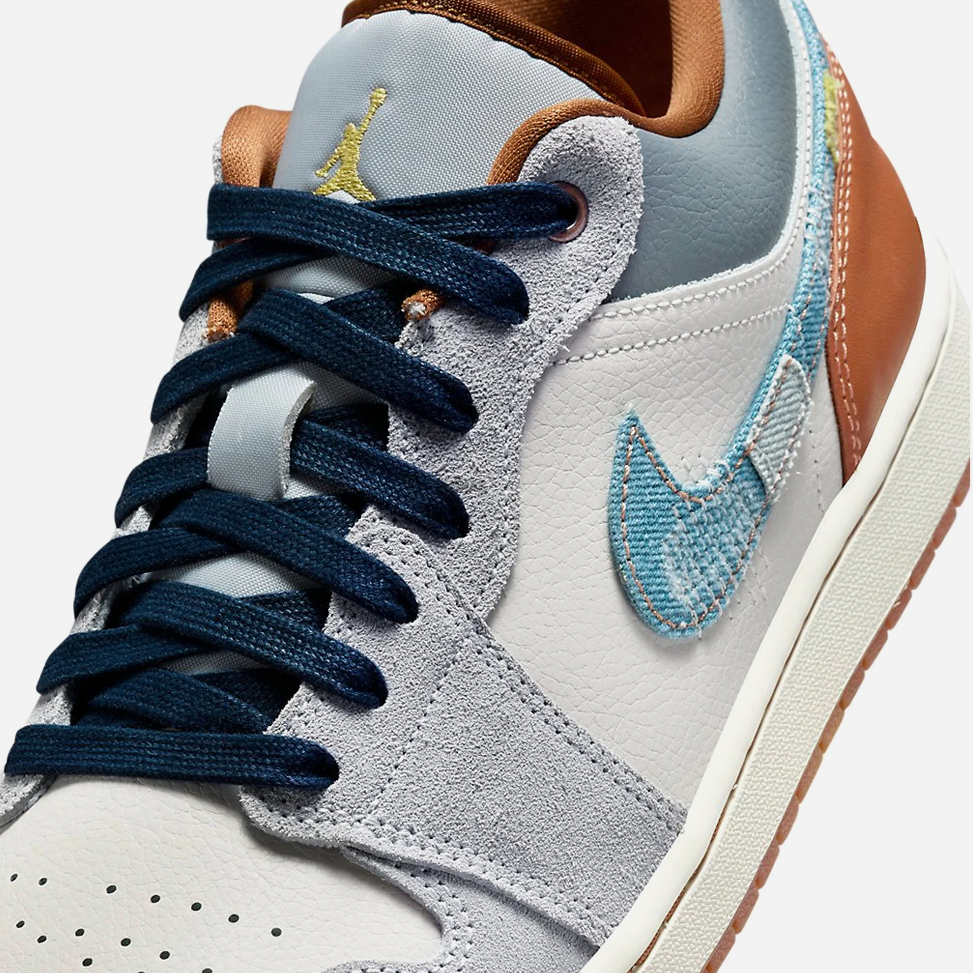 Nike Jordan 1 Low SE Phantom Repaired Denim Swoosh