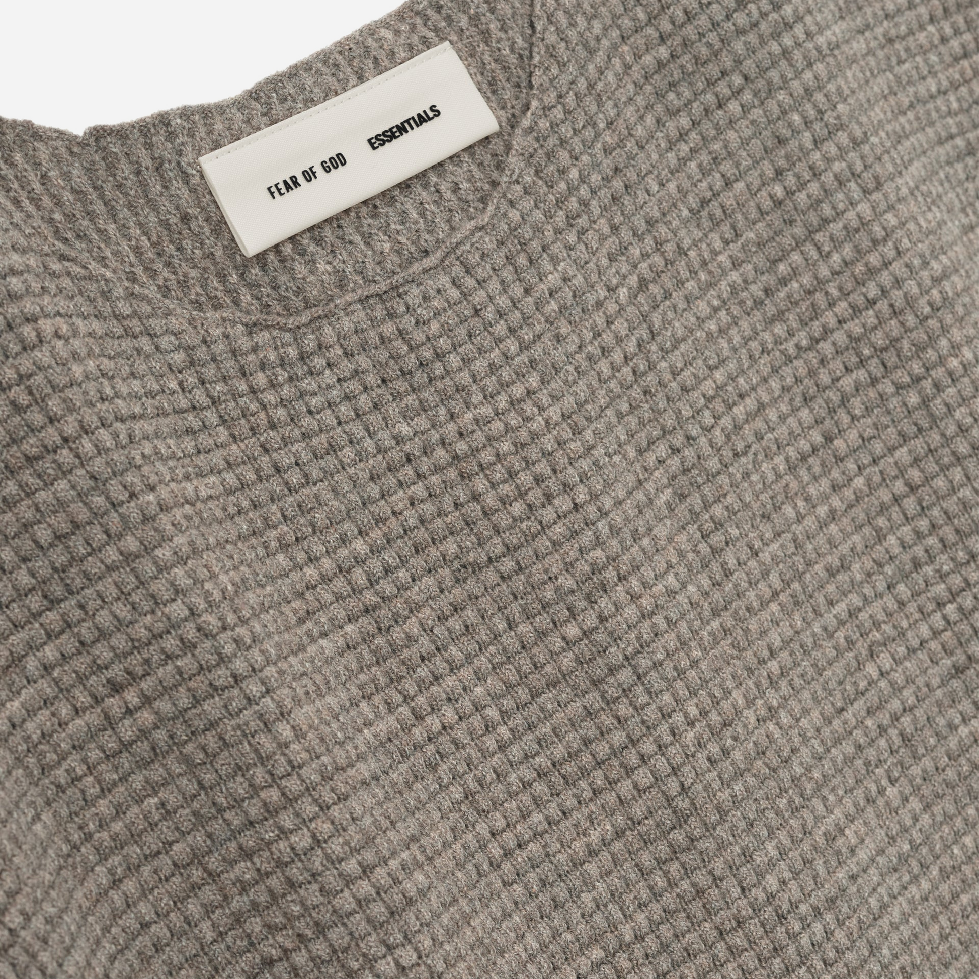 Fear Of God Essentials SS25 Waffle Short Sleeve Sweater- Homestead Heather
