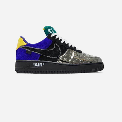 Louis Vuitton Nike Air Force 1 Low By Virgil Abloh Black Metallic Silver