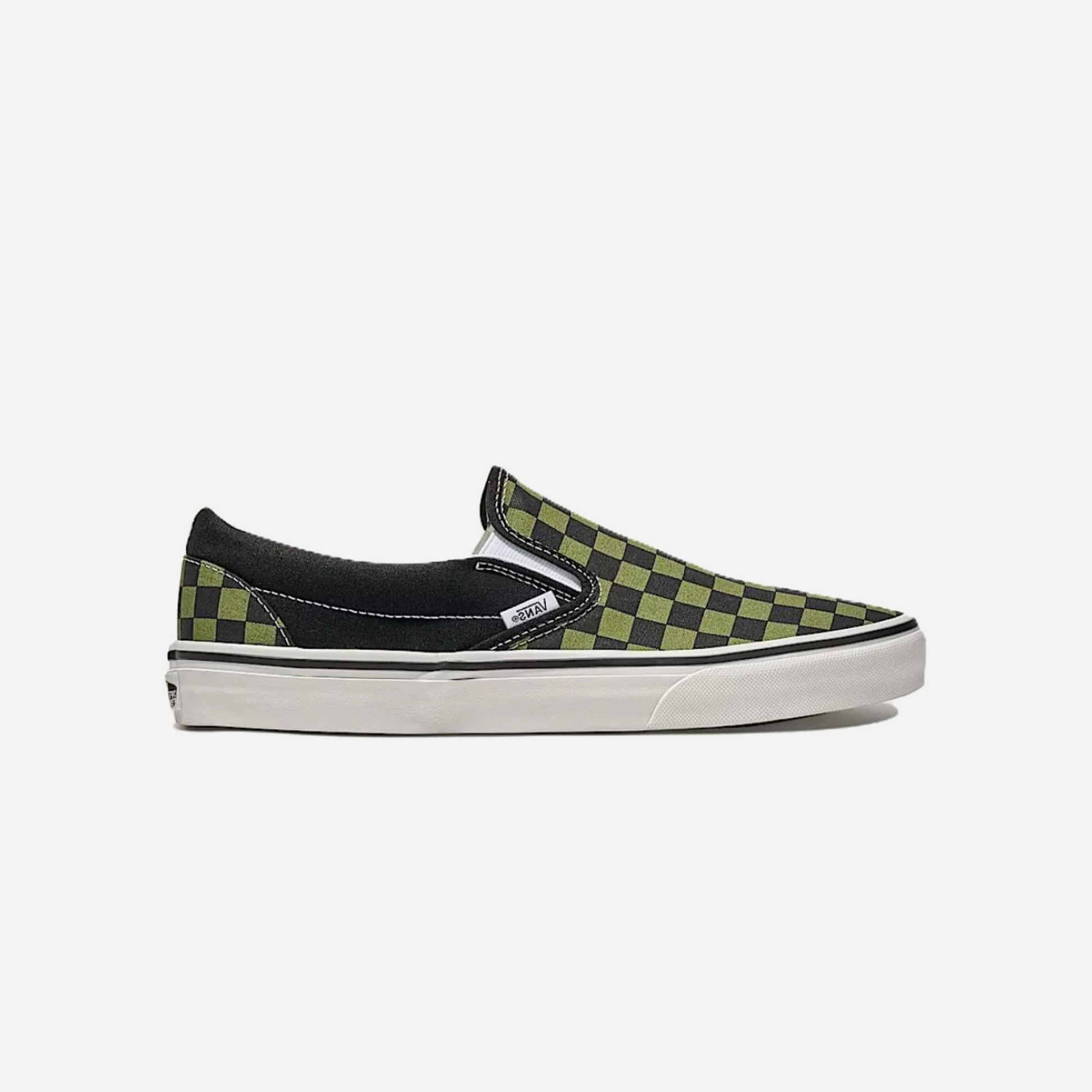 Vans Classic Slip-On Checkerboard Shoe Black / Loden Green