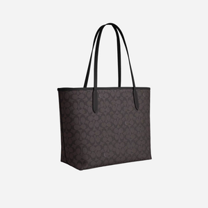 Coach City Tote Bag In Signature Canvas signature canvas/Gold/Walnut/Blackk