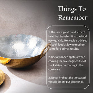 Ayurveda Starter Kit (1 Brass Kadhai, 1 Copper Tumbler, 1 Kansa (Bronze) Thaali - 10.5