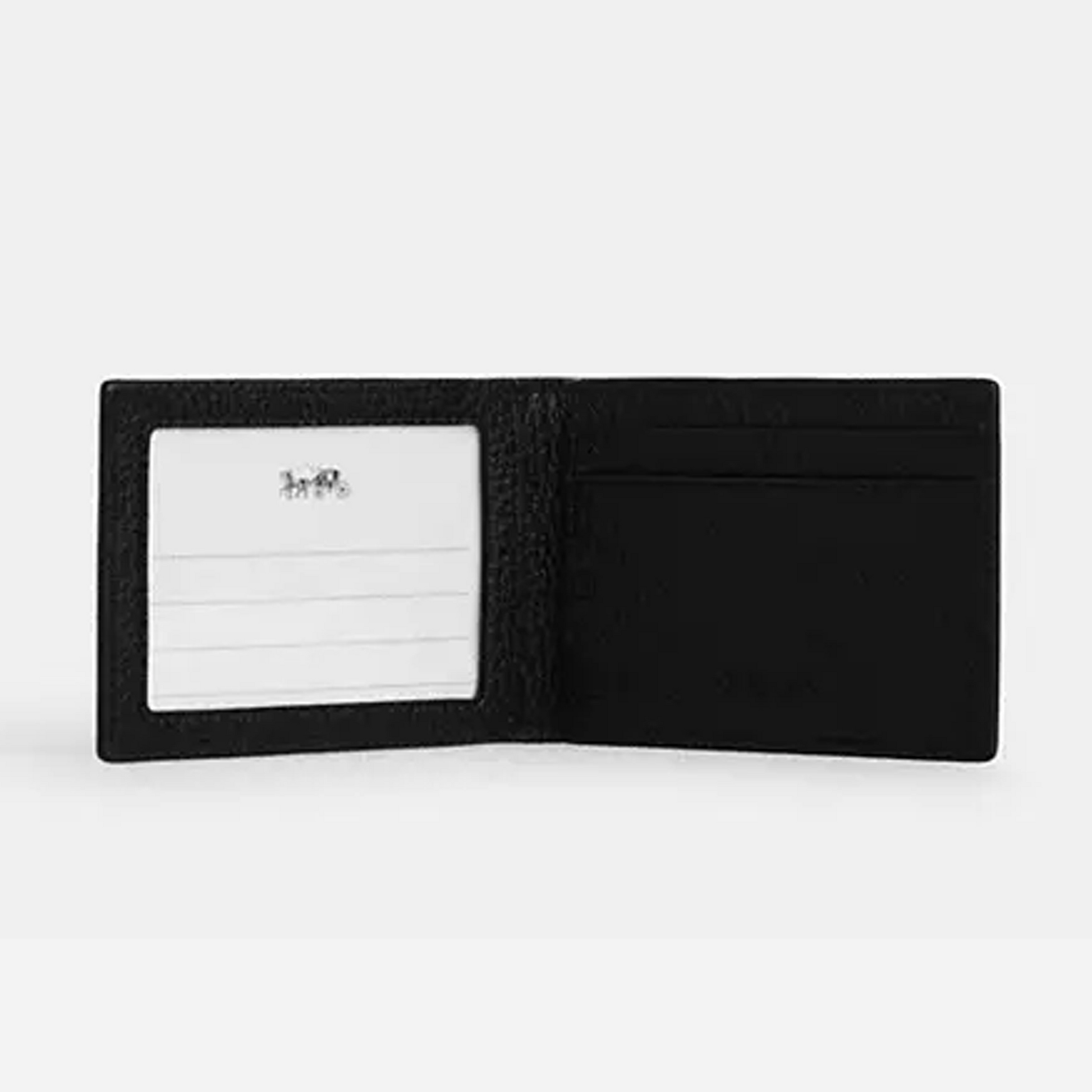 Coach Compact Billfold Wallet pebbled leather/Gunmetal/Black