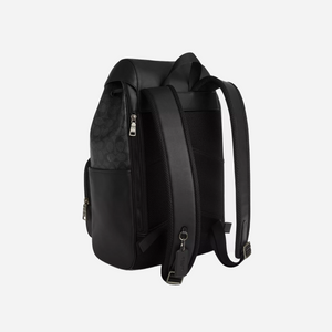 Coach Racer Backpack In Signature  signature canvas/Gunmetal/Charcoal/Black